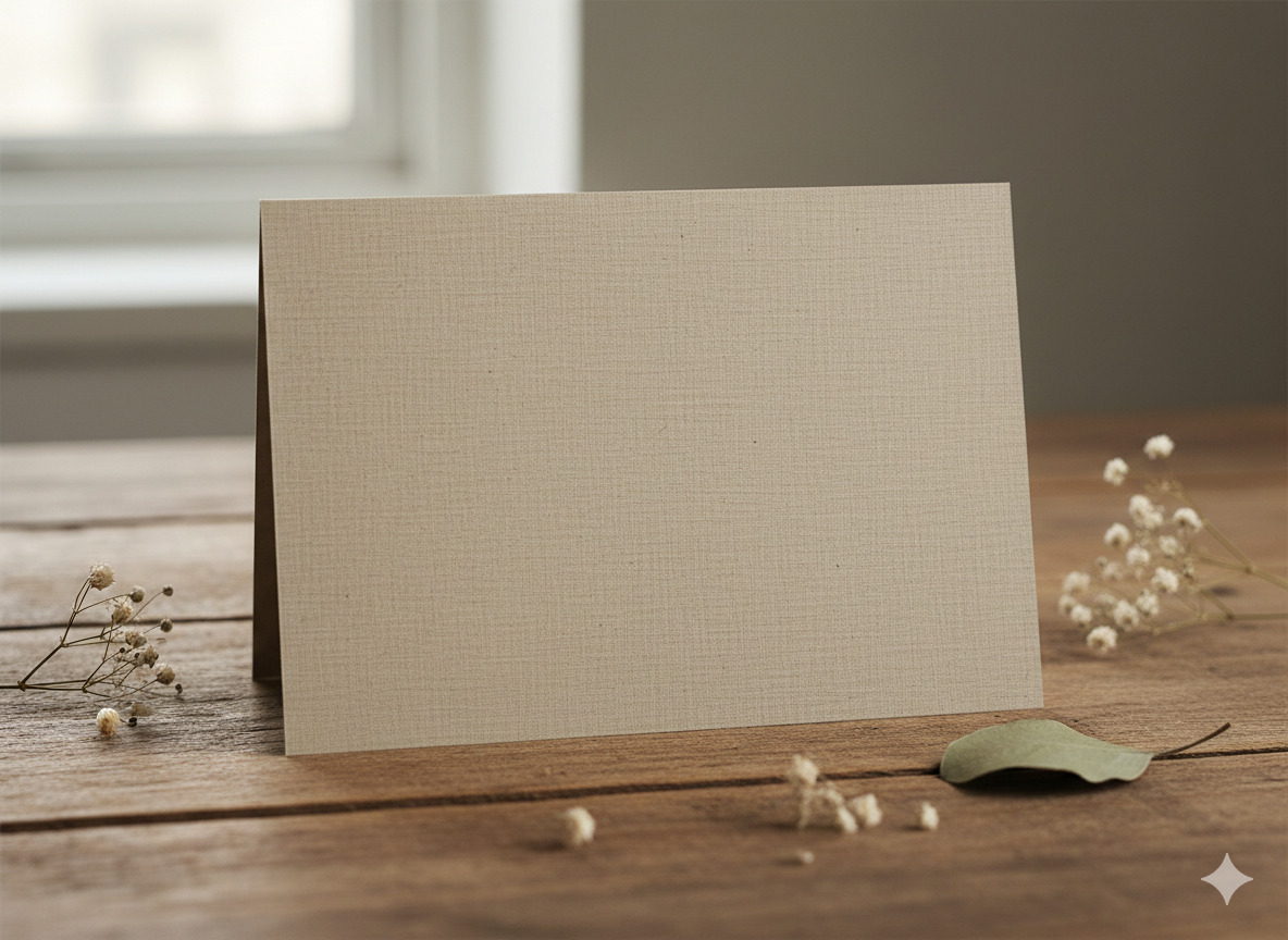 Linnen structuur kaart in beige